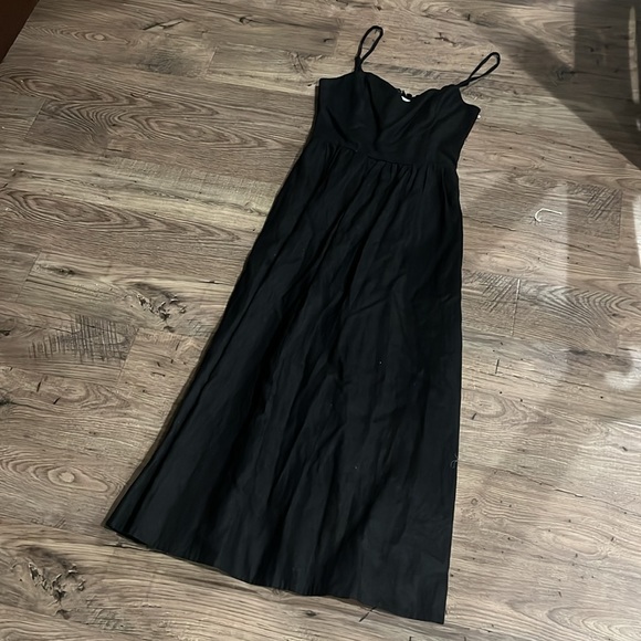 Reformation Zander Linen Dress Black - Picture 4 of 7